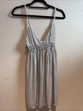 Volcom Black and White Striped Midi Sundress
